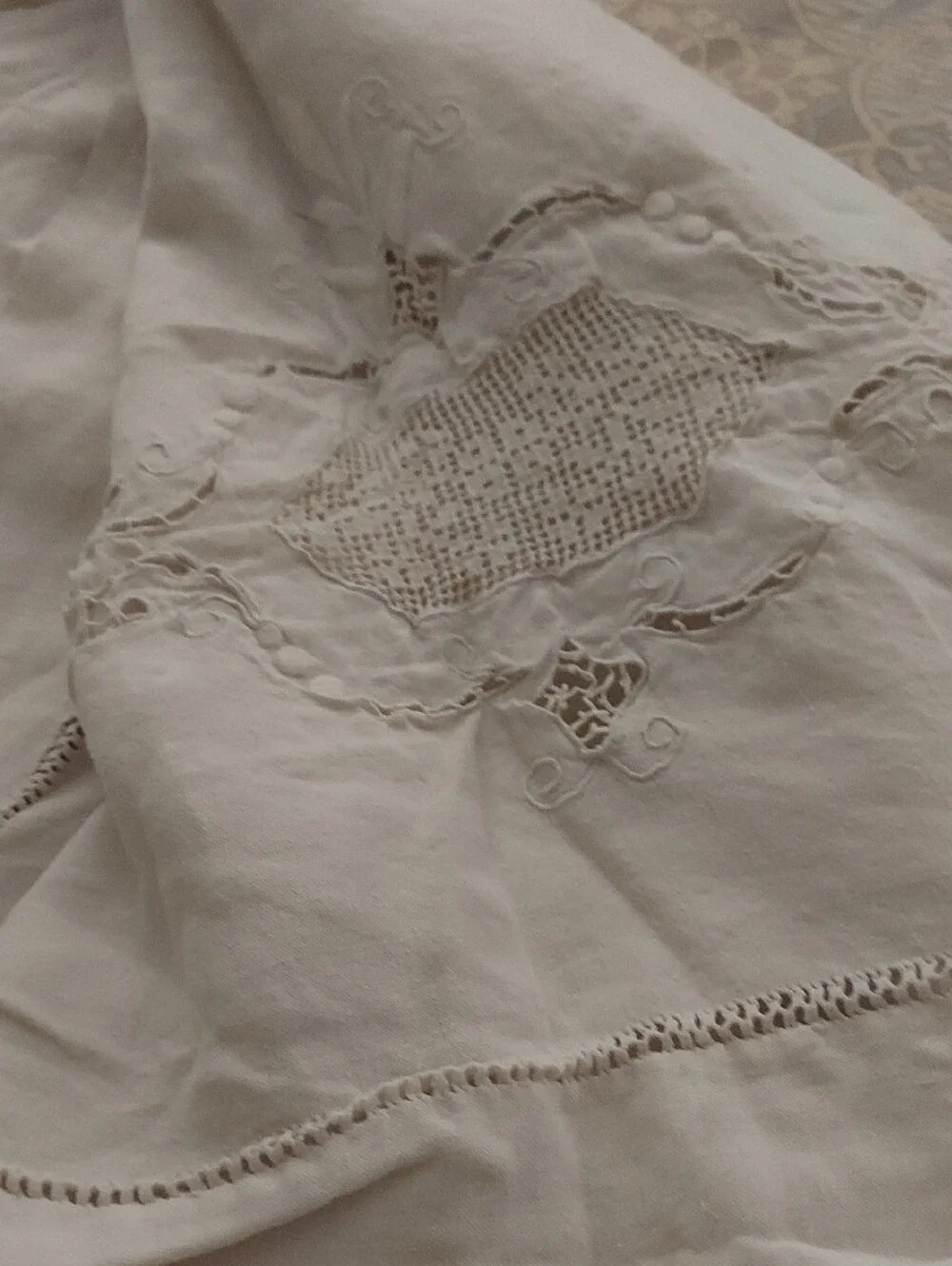 Gorgeous Vintage Handmade Heavy Cotton Linen Bedsheet (Queen)